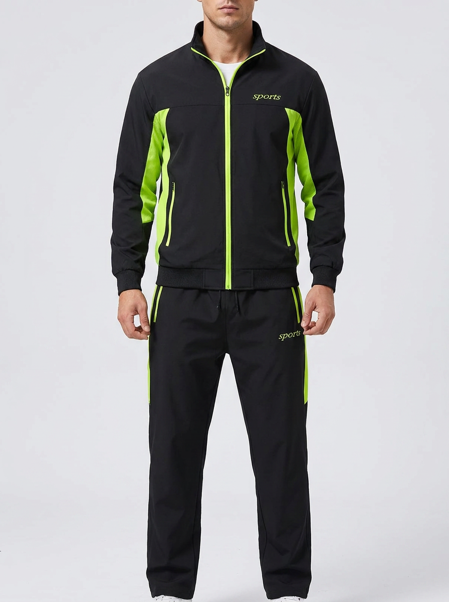 Men's Full-Zip Tracksuit Set | Stand Collar-Faylori