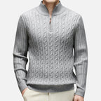 Men's Half-Zip Sweater | Cable Knit-Faylori
