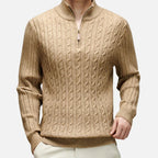 Men's Half-Zip Sweater | Cable Knit-Faylori