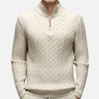 Men's Half-Zip Sweater | Cable Knit-Faylori