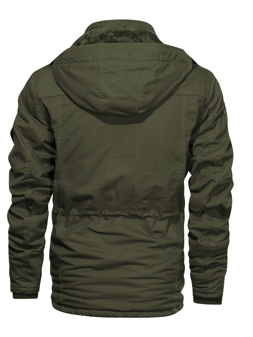 Men's Hooded Jacket Fleece-Lined Mid-Length Multi-Pocket Cargo Coat – Casual, Winter Outdoor Gift