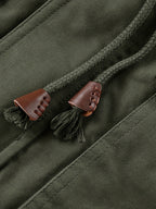 Men's Hooded Jacket Fleece-Lined Mid-Length Multi-Pocket Cargo Coat – Casual, Winter Outdoor Gift