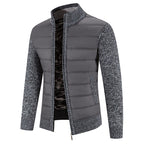 Men's Knitted Cardigan Jacket Zip-Front Stand Collar Fleece Lined Sweater Coat – Casual, Office, Winter Gift