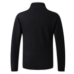 Men's Knitted Cardigan Jacket Zip-Front Stand Collar Fleece Lined Sweater Coat – Casual, Office, Winter Gift