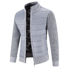 Men's Knitted Cardigan Jacket Zip-Front Stand Collar Fleece Lined Sweater Coat – Casual, Office, Winter Gift