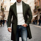 Men's Long Overcoat Double-Breasted Lapel Trench Coat – Office, Casual, Winter, Gift