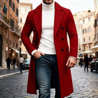 Men's Long Overcoat Double-Breasted Lapel Trench Coat – Office, Casual, Winter, Gift