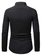 Men's Long-Sleeve Dress Shirt Button-Up Multicolored Slim Fit – Office, Formal, Casual, Gift