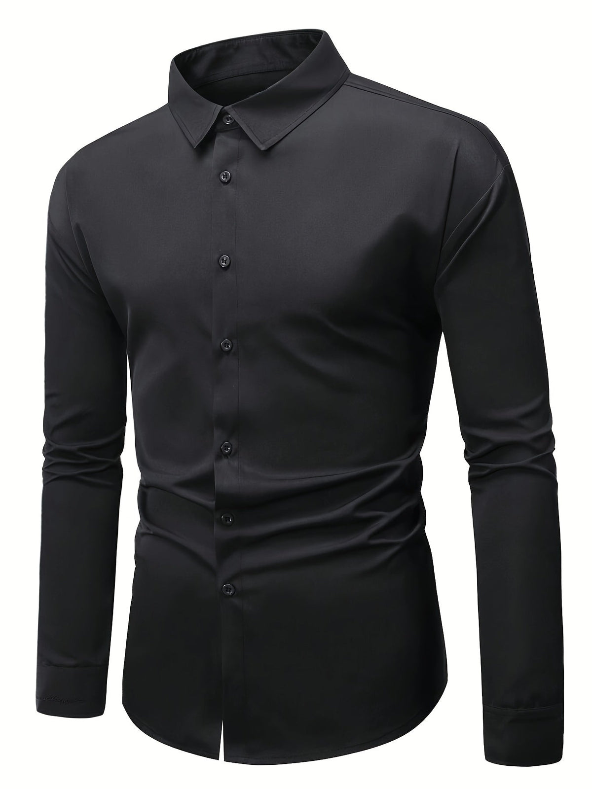 Men's Long-Sleeve Dress Shirt Button-Up Multicolored Slim Fit – Office, Formal, Casual, Gift