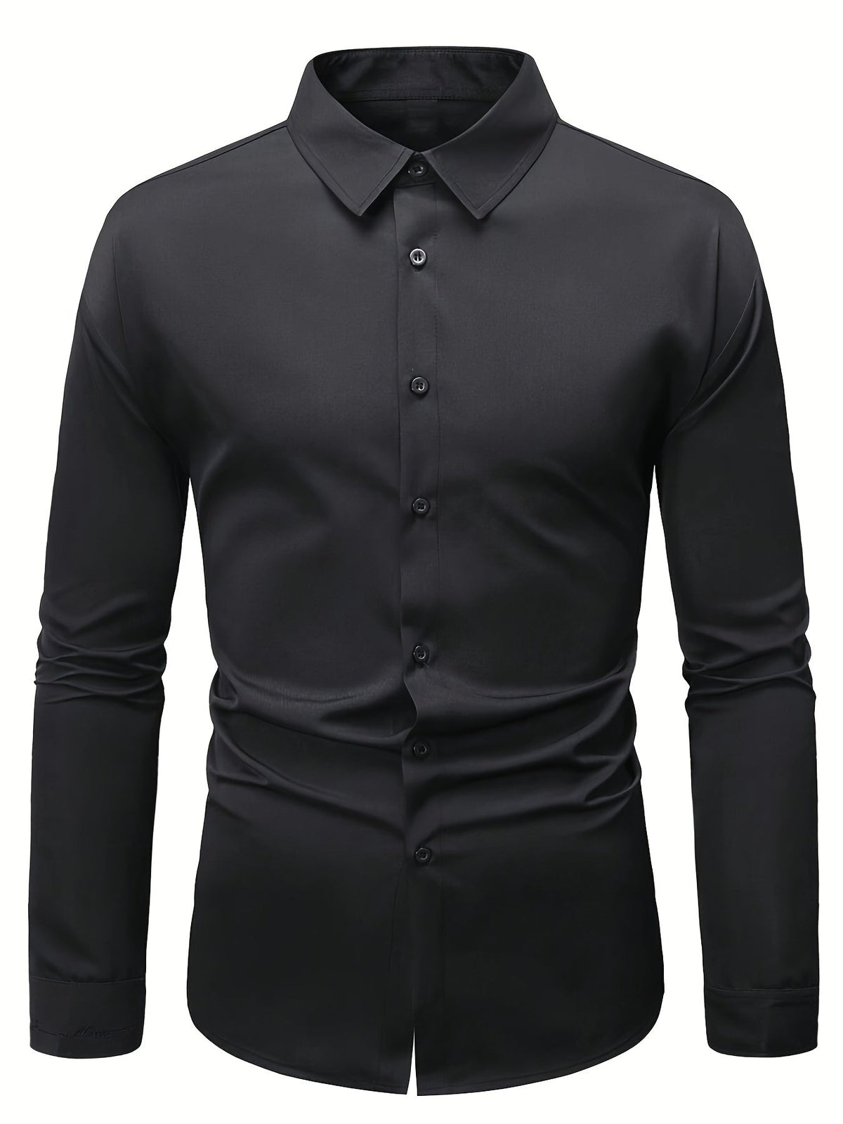Men's Long-Sleeve Dress Shirt Button-Up Multicolored Slim Fit – Office, Formal, Casual, Gift