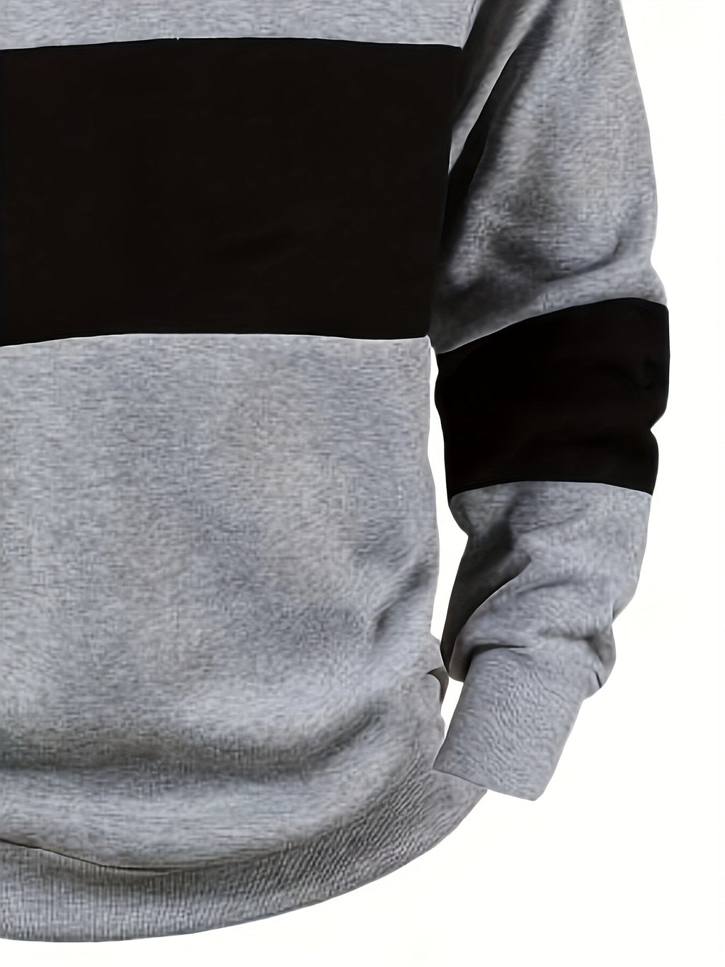 Men's Long Sleeve Polo Shirt Color-Block Black White Button Collar – Casual, Office, Gift