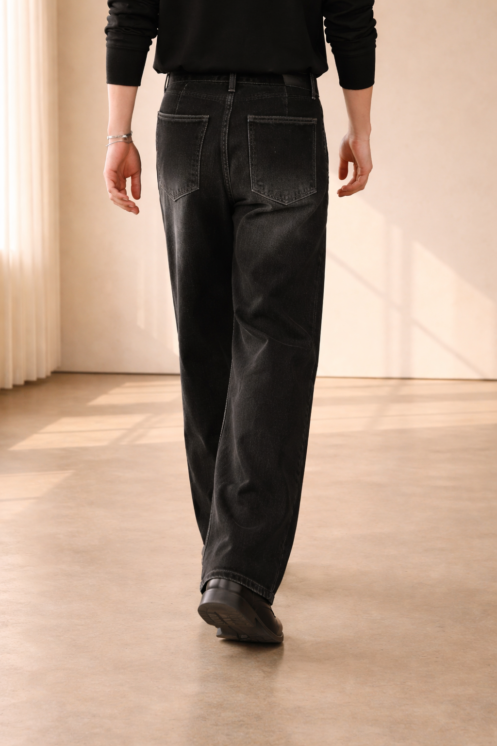 Men's Wide-Leg Jeans | Pleated Front-Faylori