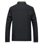 Men's Zip Jacket Black Lapel Collar Lightweight Bomber – Casual, Office, Everyday, Gift