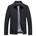Men's Zip Jacket Black Lapel Collar Lightweight Bomber – Casual, Office, Everyday, Gift