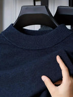 Mock Neck Knit Sweater Men's Fleece-Lined Pullover – Casual, Office, Winter, Gift