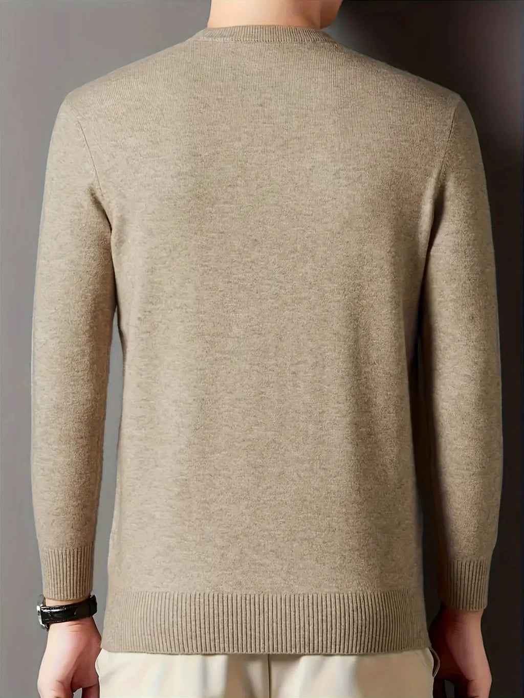Mock Neck Knit Sweater Men's Fleece-Lined Pullover – Casual, Office, Winter, Gift