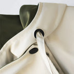 Oversized Shawl Collar Jacket Women's Beige Green Zip-Up Windbreaker – Casual, Office, Holiday, Gift