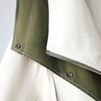Oversized Shawl Collar Jacket Women's Beige Green Zip-Up Windbreaker – Casual, Office, Holiday, Gift