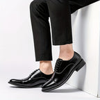 Oxford Dress Shoes Men's Leather Cap-Toe Lace-Up Brown – Office, Wedding, Formal, Business, Gift