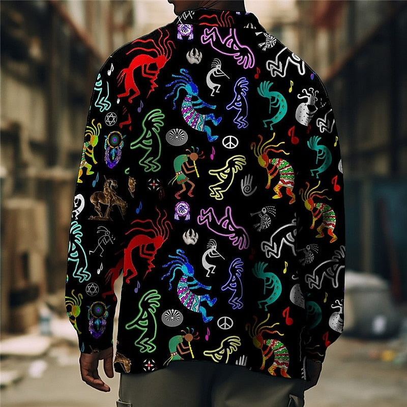 Paisley Print Overshirt Men's Long Sleeve Button-Up Shirt Jacket Red – Casual, Office, Holiday, Gift