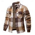 Plaid Flannel Shirt Jacket Men's Button-Up Shacket with Chest Pockets – Casual, Winter Layering
