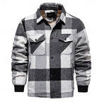 Plaid Flannel Shirt Jacket Men's Button-Up Shacket with Chest Pockets – Casual, Winter Layering