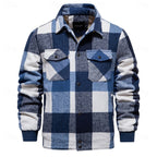Plaid Flannel Shirt Jacket Men's Button-Up Shacket with Chest Pockets – Casual, Winter Layering