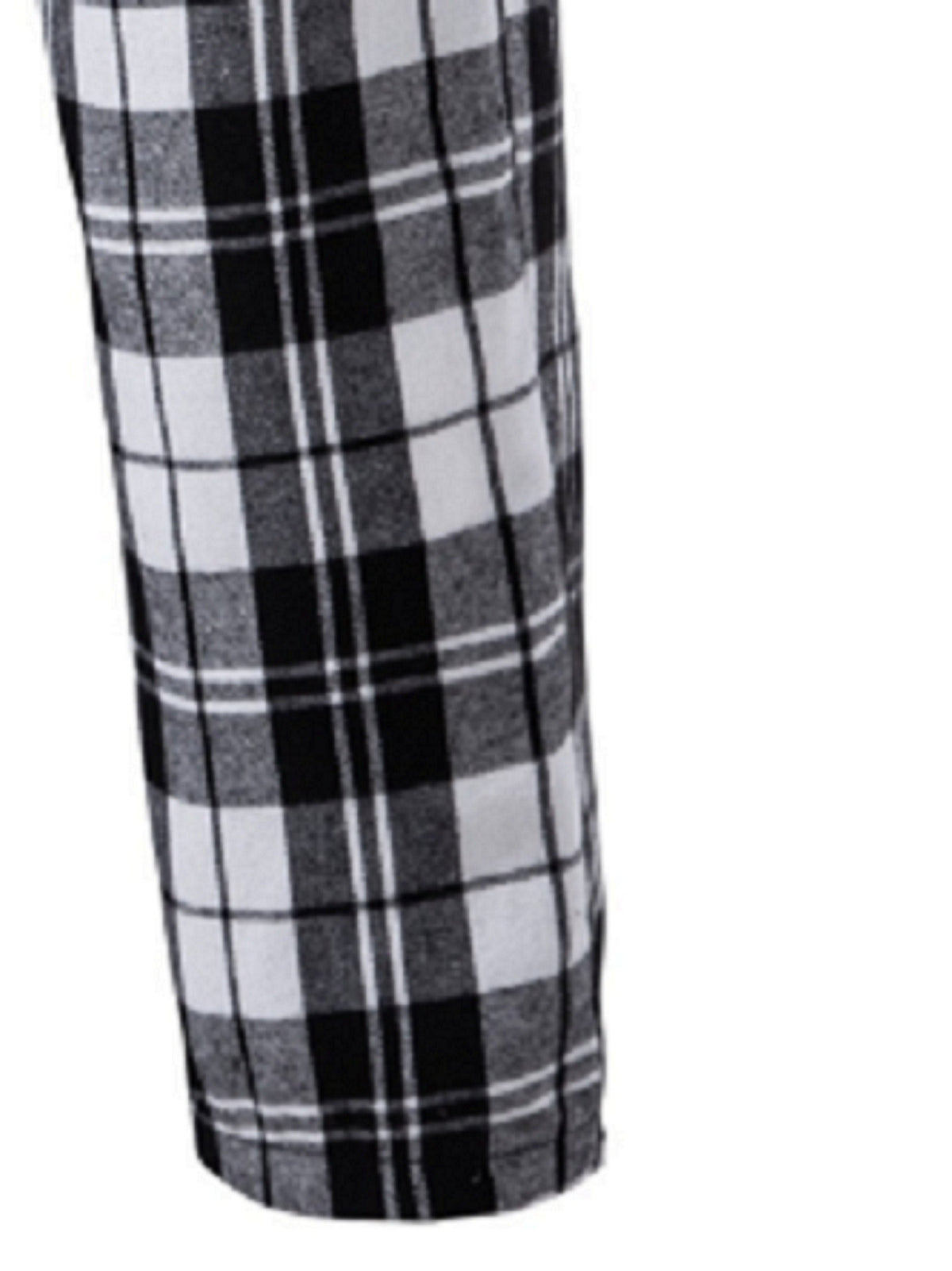 Plaid Lounge Pants Men's Black White Drawstring Relaxed Fit – Casual, Loungewear, Everyday, Gift