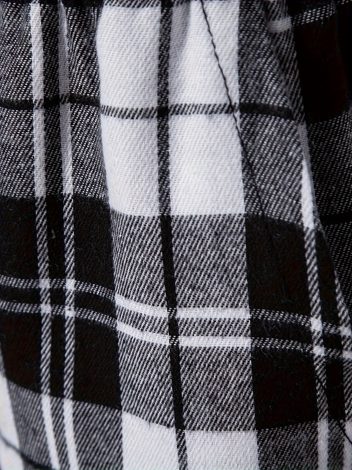 Plaid Lounge Pants Men's Black White Drawstring Relaxed Fit – Casual, Loungewear, Everyday, Gift