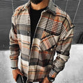 Plaid Overshirt Men's Long Sleeve Button-Up Shacket – Casual, Office · Faylori