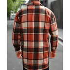 Plaid Overshirt Men's Long Sleeve Button-Up Shacket with Chest Pockets – Casual, Fall Layering Jacket