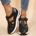 Platform Sandals White Cutout Closed Toe Women's – Casual, Summer, Everyday Comfort Walking