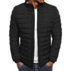 Puffer Jacket Men's Quilted Stand-Up Collar Full-Zip Lightweight Coat – Casual, Winter, Office, Gift