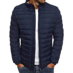Puffer Jacket Men's Quilted Stand-Up Collar Full-Zip Lightweight Coat – Casual, Winter, Office, Gift