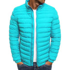Puffer Jacket Men's Quilted Stand-Up Collar Full-Zip Lightweight Coat – Casual, Winter, Office, Gift