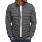 Puffer Jacket Men's Quilted Stand-Up Collar Full-Zip Lightweight Coat – Casual, Winter, Office, Gift