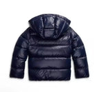 Puffer Jacket Navy Blue Hooded Glossy Women's – Casual, Winter, Everyday Outdoor