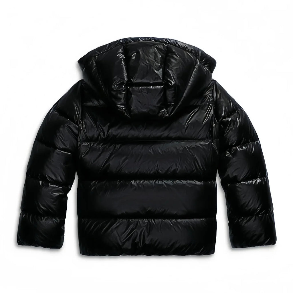 Puffer Jacket Navy Blue Hooded Glossy Women's – Casual, Winter, Everyday Outdoor