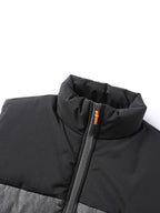 Puffer Vest Men's Insulated Stand-Collar Gray Zip-Pocket – Casual, Winter Outdoor Layering