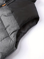 Puffer Vest Men's Insulated Stand-Collar Gray Zip-Pocket – Casual, Winter Outdoor Layering