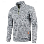 Quarter-Zip Pullover Sweater Men's Textured Stand Collar Long Sleeve – Casual, Office