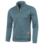 Quarter-Zip Pullover Sweater Men's Textured Stand Collar Long Sleeve – Casual, Office