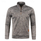 Quarter-Zip Pullover Sweater Men's Textured Stand Collar Long Sleeve – Casual, Office