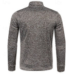 Quarter-Zip Pullover Sweater Men's Textured Stand Collar Long Sleeve – Casual, Office