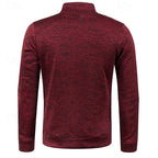 Quarter-Zip Pullover Sweater Men's Textured Stand Collar Long Sleeve – Casual, Office