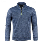 Quarter-Zip Pullover Sweater Men's Textured Stand Collar Long Sleeve – Casual, Office