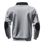 Quarter-Zip Pullover Sweatshirt Men's Color Block Stand Collar Chest Pocket – Casual, Office