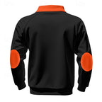 Quarter-Zip Pullover Sweatshirt Men's Color Block Stand Collar Chest Pocket – Casual, Office