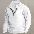 Quarter-Zip Pullover Sweatshirt Men's Stand Collar Long Sleeve Top – Casual, Office