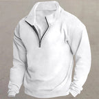 Quarter-Zip Pullover Sweatshirt Men's Stand Collar Long Sleeve Top – Casual, Office